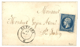 SAVOIE : 1860 FRANCE 20c (n°14) TB Margé Obl. Cachet Sarde SEYSSEL Sur Lettre Pour ST JULIEN. TTB. - 1849-1876: Klassik