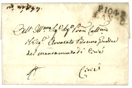 1814 Rarissime Cachet P.104.P LANZO Sur Lettre Avec Texte. Pièce D' Amateur. - 1792-1815: Veroverde Departementen