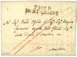 1811 P.106.P MONT-CHAUVE Sur Lettre Avec Texte Daté "MONCALVO". RARE. Superbe. - 1792-1815: Dipartimenti Conquistati