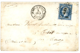 1859 20c (n°14) TTB Margé Obl. Losange ALEX + ARMEE D' ITALIE ALEXANDRIE Sur Enveloppe Pour La FRANCE. Trés Rare. Ex. Co - Armeestempel (vor 1900)