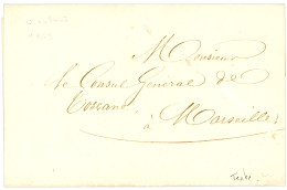 1859 Cachet COMITE DE SECOURS POUR LES VOLONTAIRES DE L' INDEPENDANCE ITALIENNE / MARSEILLE 1859 Sur Lettre Avec Entête  - Armeestempel (vor 1900)