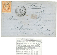 Bureau Central - SHANGHAI : 1862 40c (n°16) Pd Obl. CECB Cl +CORPS EXP. CHINE Bau CENTRAL 21 Fevr. 62 Sur Enveloppe Pour - Armeestempel (vor 1900)