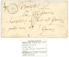 Bureau A - SAIGON : 1861 CORPS EXP. CHINE Bau A + Taxe 6 Manuscrite Sur Enveloppe Pour La FRANCE. Lettre En Double Port  - Legerstempels (voor 1900)