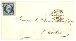 1853 25c PRESIDENCE (n°10) TTB Margé Avec Bord De Feuille Obl. PC 3710 + ALGER ALGERIE Sur Lettre Pour NANTES. Superbe Q - 1852 Luis-Napoléon