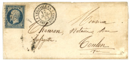 CAMP DE SATORY : 1853 25c REPUBLIQUE (n°10) TTB Margé Obl. PC 3537 + VERSAILLES CAMP DE SATORY Sur Lettre Pour TOULON. S - 1852 Louis-Napoléon