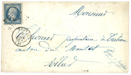 1854 25c EMPIRE (n°15) TTB Margé Obl. PC 3398 + T.15 TOURS Sur Lettre. Cote 500€. Signé ROUMET. Superbe. - 1853-1860 Napoléon III