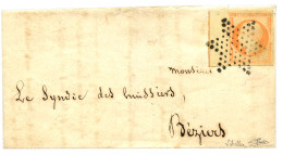"FILET D' ENCADREMENT" : 1854 40c Empire Avec FILET D' ENCADREMENT (n°16c) Obl. ETOILE Sur Lettre Avec Texte De PARIS Po - 1853-1860 Napoléon III.