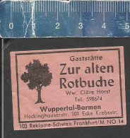 ZUR ALTEN ROTBUCHE WUPPERTAL BARMEN  -   ALTES DEUTSCHES STREICHHOLZ ETIKETT - OLD MATCHBOX LABEL GERMANY - Boites D'allumettes - Etiquettes