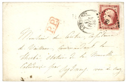 Destination NLLE CALEDONIE : 1859 80c (n°17) Filet Droit Effleuré Sur Lettre De LORIENT Pour La NOUVELLE CALEDONIE Via L - 1853-1860 Napoléon III