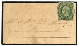 1864 5c (n°20) Obl. T.22 GONTAUD Sur Petite Enveloppe Pour MARMANDE. TTB. - 1863-1870 Napoléon III Con Laureles