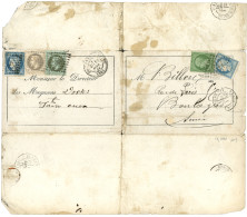 "1 SEPTEMBRE 1871" : 5c (n°20) ° 20c (n°37) + PARIS LES BATIGNOLES 1 Sept 71 Sur Lettre Pour BOULOGNE Réexpédiée Avec 1c - 1863-1870 Napoléon III Lauré