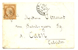 BALLON MONTE - CARTE Sans Mention Imprimée : 10c SIEGE (n°36) Obl. Etoile  + PARIS 28 Oct 70 Sur CARTE Pour CAEN. Verso, - Krieg 1870