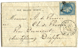 "LA VILLE D' ORLEANS" : 20c (n°37) Obl. Etoile + PARIS 21 Nov 70 Sur DEPÊCHE BALLON N°7 Pour DIEPPE (13 Dec 70). RARE. S - War 1870