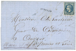 GUERRE 1870 - Cachet Provisoire : 1871 20c (n°29) Obl. Cachet Provisoire Linéaire ARTENAY Sur Lettre Avec Texte Daté ART - Guerre De 1870