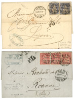 GUERRE 1870 - Courrier Acheminé Par La SUISSE : 1871 2 Lettres Datées De LONDRES Et MULHOUSE Avec Timbres SUISSES Pour L - War 1870