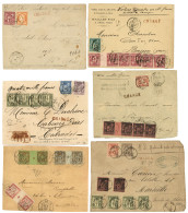 Type SAGE - Superbe Lot De 6 DEVANTS De Lettres Avec Affrt Rares. TTB. - 1876-1898 Sage (Tipo II)