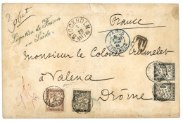 TAXE : 1884 LEGATION DE FRANCE EN SUEDE + STOCKHOLM Sur Enveloppe De SUEDE Pour La FRANCE Taxée à L' Arrivée Avec 1F TAX - Sonstige & Ohne Zuordnung