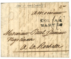 1780 COL. PAR NANTES (type Rare) Sur Lettre Avec Texte De ST MARC (HAITI) Pour LA ROCHELLE. TTB. - Maritime Post