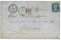 CAP VERT - ST VINCENT : 1863 20c (n°22) Pd Obl. ANCRE + CORRESP. D' ARMEES GUIENNE Sur Lettre Avec Texte Daté "ST VINCEN - Maritime Post