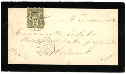 1878 1F SAGE Obl. PORT AU PRINCE P.F. D N°3 Sur Enveloppe Pour La FRANCE. RARE. Superbe. - Schiffspost