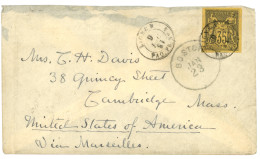 1881 COLONIES GENERALES 35c SAGE TTB Margés Obl. LIGNE N PAQ. FR. N°4 Sur Lettre Pour BOSTON (USA). TTB. - Schiffspost