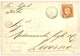 Tarif U.P.U à 40c : 1877 40c (n°38) Obl. YOKOHAMA Bau FRANCAIS Sur Lettre Pour LIVORNO (ITALIE). TTB. - 1849-1876: Periodo Classico