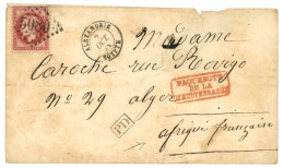 ALEXANDRIE Pour L' ALGERIE : 80c (n°32) Obl. GC 5080 + ALEXANDRIE EGYPTE Pour ALGER (AFRIQUE). TB. - 1849-1876: Période Classique