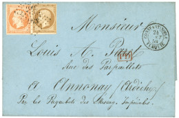 CONSTANTINOPLE : 1859 10c (n°13) + 40c (n°16) TTB MARGES Obl. PC 3707 + CONSTANTINOPLE TURQUIE Pour La FRANCE. Superbe. - 1849-1876: Klassieke Periode