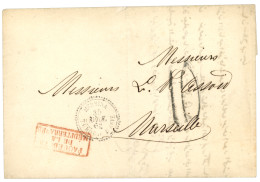 MERSINA : 1862 MERSINA TURQUIE D' ASIE + Taxe 10 Sur Lettre Avec Texte Pour La FRANCE. TTB. - 1849-1876: Période Classique