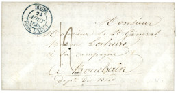 ALGERIE : 1836 BUGIE (POSS. D' AFR.) Bleu + Taxe 12 Sur Lettre Avec Texte Pour La FRANCE. RARE. Superbe. - Altri & Non Classificati