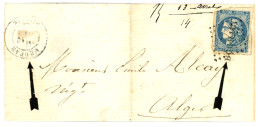 1871 20c BORDEAUX (pd) Obl. Cachet Linéaire BOGHARI + MEDEAH ALGERIE Sur Lettre (pd) Pour ALGER. TB. - Other & Unclassified