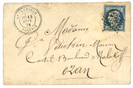 ALGERIE : 1874 25c (n°60) Obl. GC 5140 + AFFREVILLE ALGERIE Sur Enveloppe Pour ORAN. Cote 1100€. TB. - Andere & Zonder Classificatie