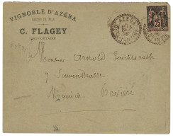 ALGERIE : 1895 25c Sage Obl. AZEBA CONSTANTINE Sur Enveloppe Pour La BAVIERE. Bureau Trés Rare. TTB. - Sonstige & Ohne Zuordnung