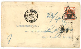 BENIN - POSTE PAR PIETON : 1896 GRANDE BRETAGNE 1/2p Sur Enveloppe Pour LITTLE POPO. Verso, 6 Cachets. Rare. TB. - Otros & Sin Clasificación