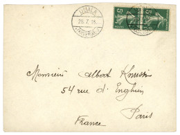 "Utilisation De Timbres De FRANCE Au CAMEROUN" : 1916 Paire 5c Semeuse Obl. Cachet Allemand DUALA KAMERUN Sur Enveloppe  - Andere & Zonder Classificatie