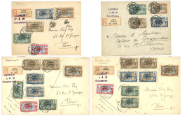 1916/17 Lot De 4 Lettres Affranchies Avec  Cachet Provisoire JAUNDE /Cameroun. Ensemble Rare. TB. - Otros & Sin Clasificación