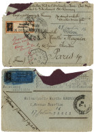 1916 CORPS EXP. DU CAMEROUN + NO STAMPS AVAILABLE / ON ACTIVE SERVICE + Etiquette De RECOMMANDATION AKOAFIN Surchargé FM - Otros & Sin Clasificación