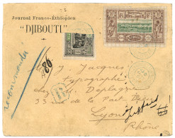 COTE DES SOMALIS : 1901 10c + OBOCK Coupé Du 10c Obl. DJIBOUTI Sur Lettre RECOM. Pour LYON. TB. - Other & Unclassified