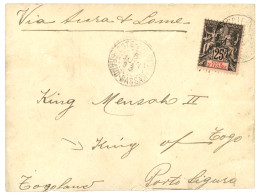 COTE D' IVOIRE - POSTE Par PIETON : 1903 25c Obl. GRAND-BASSAM Sur Enveloppe (pd) Adressée Au ROI Du TOGO, KING MENSAH I - Other & Unclassified