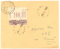 FEZZAN : 1943 Paire 1F S/ 1F (n°24) Bord De Feuille Obl. Sur Lettre. Signé BOLAFFI + DIENA. Timbres Trés Rares Sur Lettr - Otros & Sin Clasificación