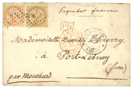 1866 AIGLE 10c + 40c Obl. CCH + COCHINCHINE SAIGON Sur Lettre Pour La FRANCE. TTB. - Autres & Non Classés