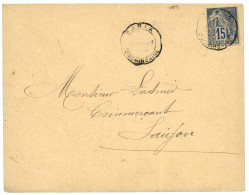 BARIA : 1889 CG 15c Obl. Cachet TELEGRAPHIQUE BARIA COCHINCHINE Sur Enveloppe Pour SAIGON. RARE. TB. - Autres & Non Classés