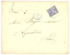 CAMBODGE : 1879 CG 25c SAGE Obl. CAMBODGE (PHNOM-PENH) Sur Lettre Pour La FRANCE. RARE. B/TB. - Sonstige & Ohne Zuordnung