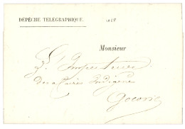 GO-CONG : 1868 DEPÊCHE TELEGRAPHIQUE De SAIGON Pour GOGONG (cachet Au Verso). TTB. - Other & Unclassified