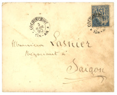 TAN-AN : 1890 CG 15c Obl. COCHINCHINE TAN-AN (type Rare) Sur Lettre Pour SAIGON. RARE. Superbe. - Other & Unclassified