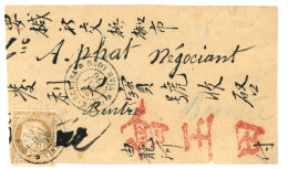 VINH-LONG - Bureau Civil : 1876 CG 15c CERES Obl. COCHINCHINE VINH-LONG  Sur Lettre De MANDARIN Avec Texte Pour BENTRE.  - Sonstige & Ohne Zuordnung