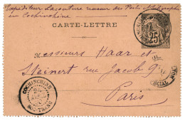 SOC-TRANG : 1890 Entier Carte-lettre Avec Texte CG 25c Obl. COCHINCHINE SOC-TRANG Pour PARIS. TTB. - Autres & Non Classés