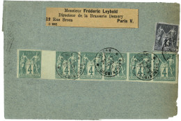 1894 COLONIES GENERALES Bande 6 Avec INTER PANNEAU Du 4c SAGE + 1c Obl. SAIGON Sur Lettre Pour PARIS. Affranchissement à - Otros & Sin Clasificación