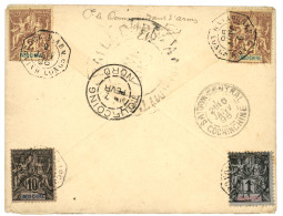 CORR. D' ARMEES VINH-LONG : 1896 1c (x2) + 2c (x2) Obl. CORR. D' ARM. VINH-LONG Au Verso D'une Enveloppe De MILITAIRE Po - Sonstige & Ohne Zuordnung