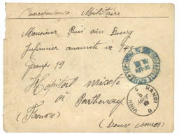 1918 POSTE RURALE PROVINCE DE THANH-HOA/DO-LEN + Ambulant VINH A HANOI D (rare) Sur Enveloppe Militaire Pour La FRANCE.  - Sonstige & Ohne Zuordnung